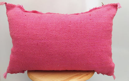 Handmade Moroccan Wedding Pillow Cover,Red Wool Cushion, Red Wool Pillow Cover Unstuffed