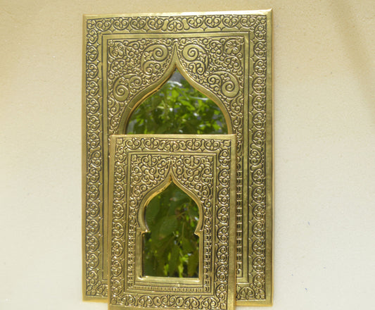 Set of Two Mirrors, Handmade Mirror,Brass Wall Mirror,Moroccan Mirror,Decorative Mirror, Handmade Mirror, Wall Brass Decor, Moroccan Decor