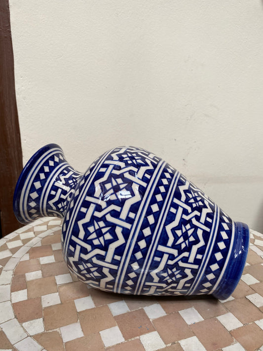 Moroccan Ceramic Vase from Fes, Handmade and Hand Painted. Moroccan Ceramic Vase, Handmade and Hand Painted
