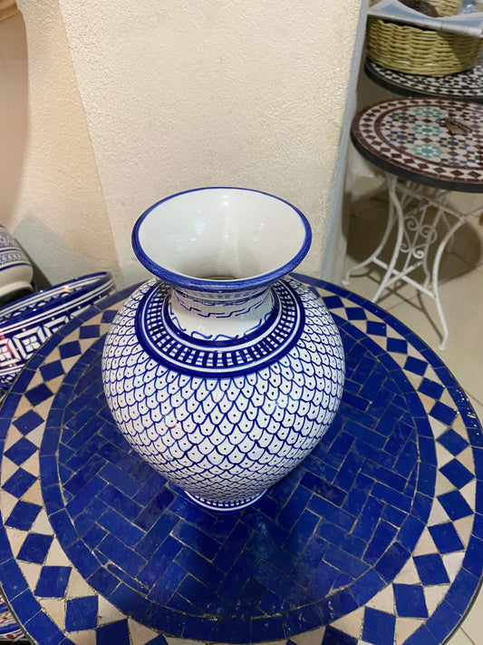 Moroccan Ceramic Vase from Fes, Handmade and Hand Painted. Moroccan Ceramic Vase, Handmade and Hand Painted