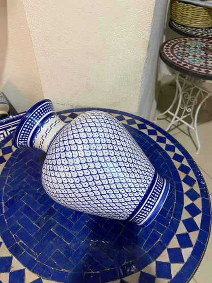 Moroccan Ceramic Vase from Fes, Handmade and Hand Painted. Moroccan Ceramic Vase, Handmade and Hand Painted