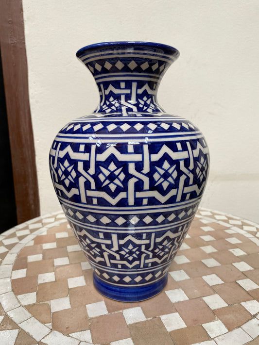 Moroccan Ceramic Vase from Fes, Handmade and Hand Painted. Moroccan Ceramic Vase, Handmade and Hand Painted