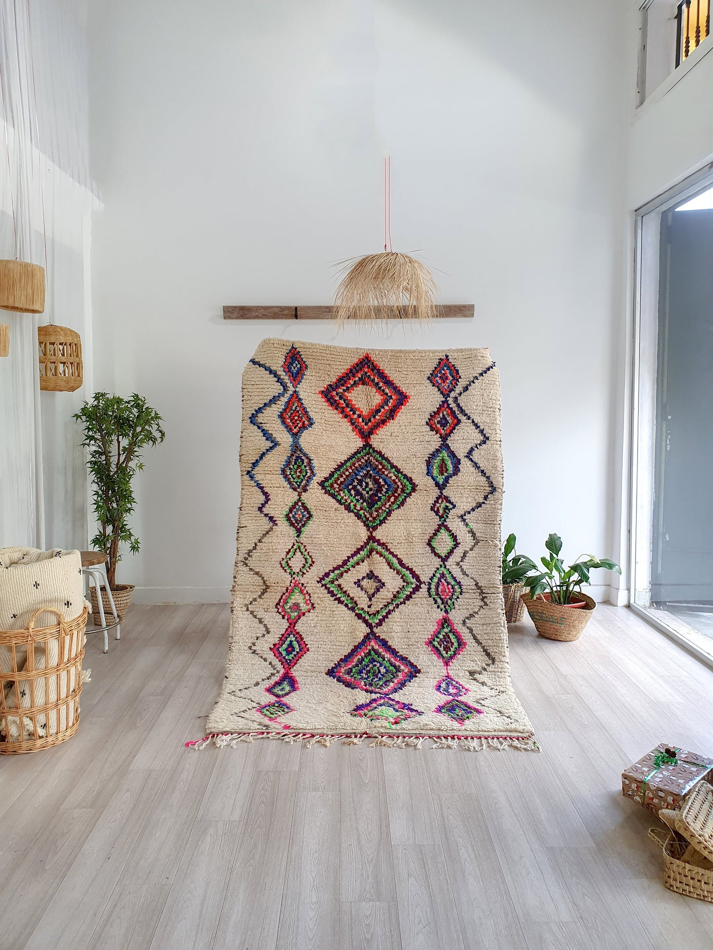 Handmade Wool Rug Colorful Rug Soft Handwoven Rug Beni Ourain Rug Classic Moroccan Carpet
