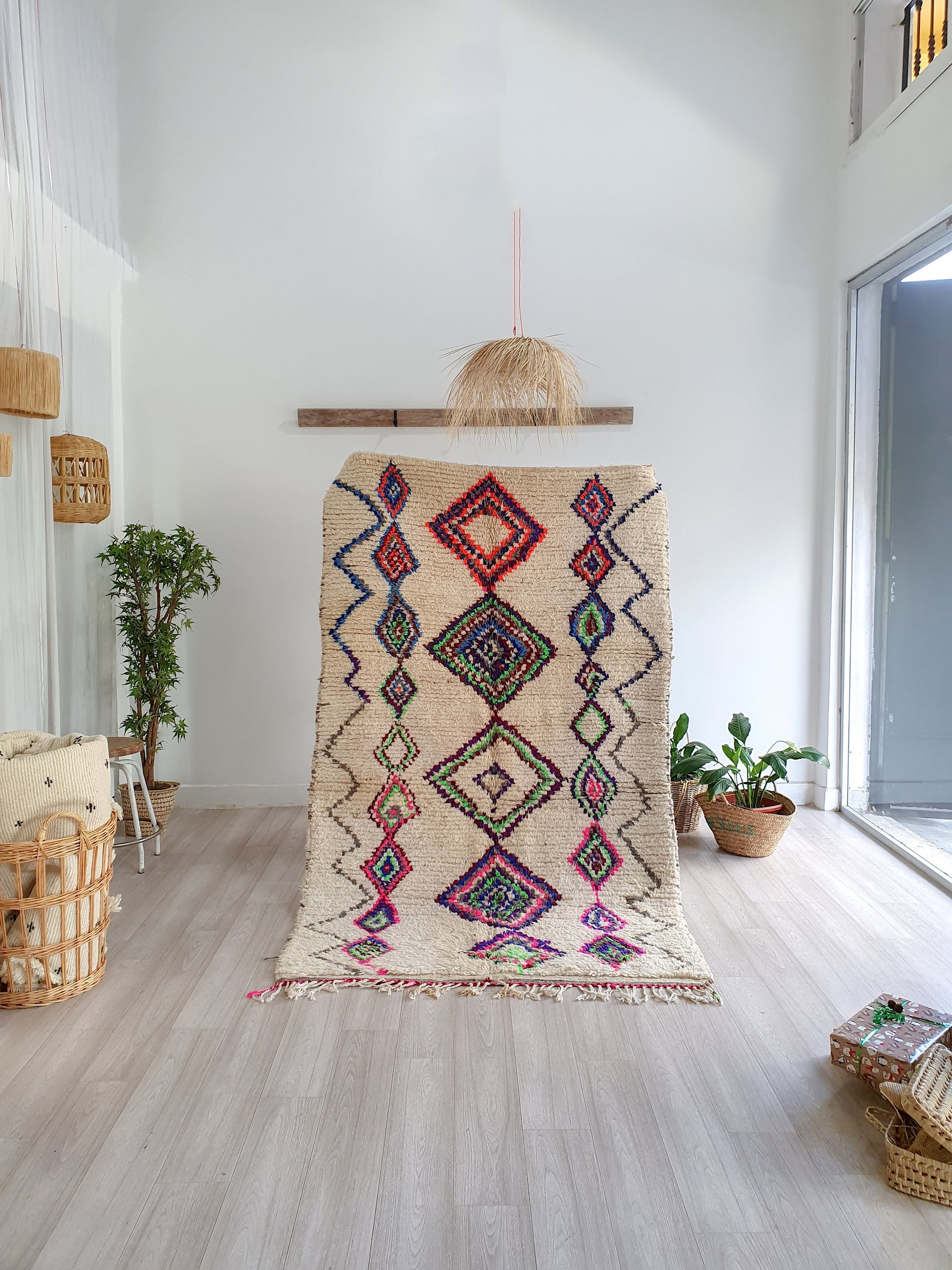 Handmade Wool Rug Colorful Rug Soft Handwoven Rug Beni Ourain Rug Classic Moroccan Carpet