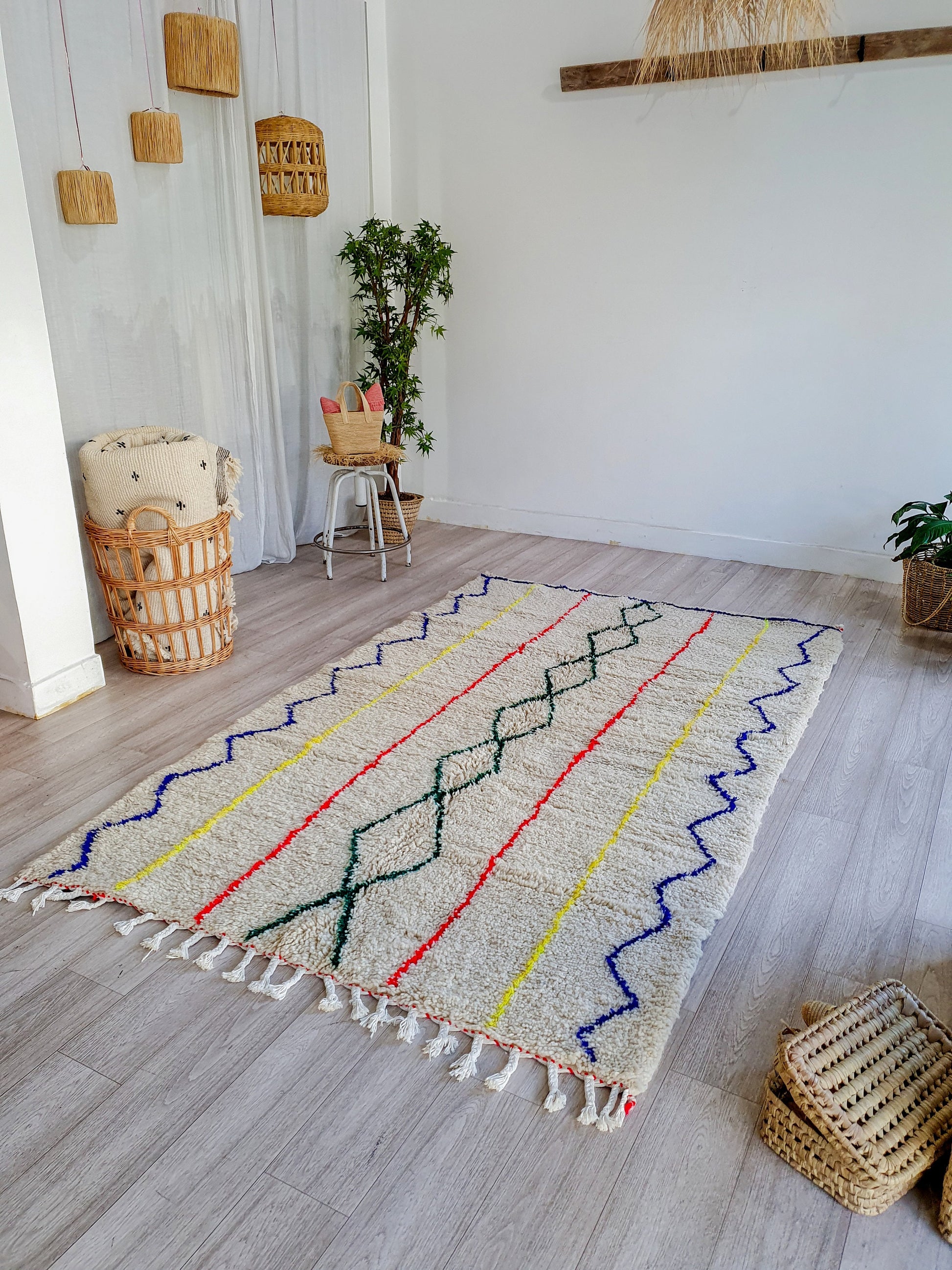 Moroccan Rug Handmade Rug Berber Rug Wool Rug Beni Ourain Rug Boho Area Rug