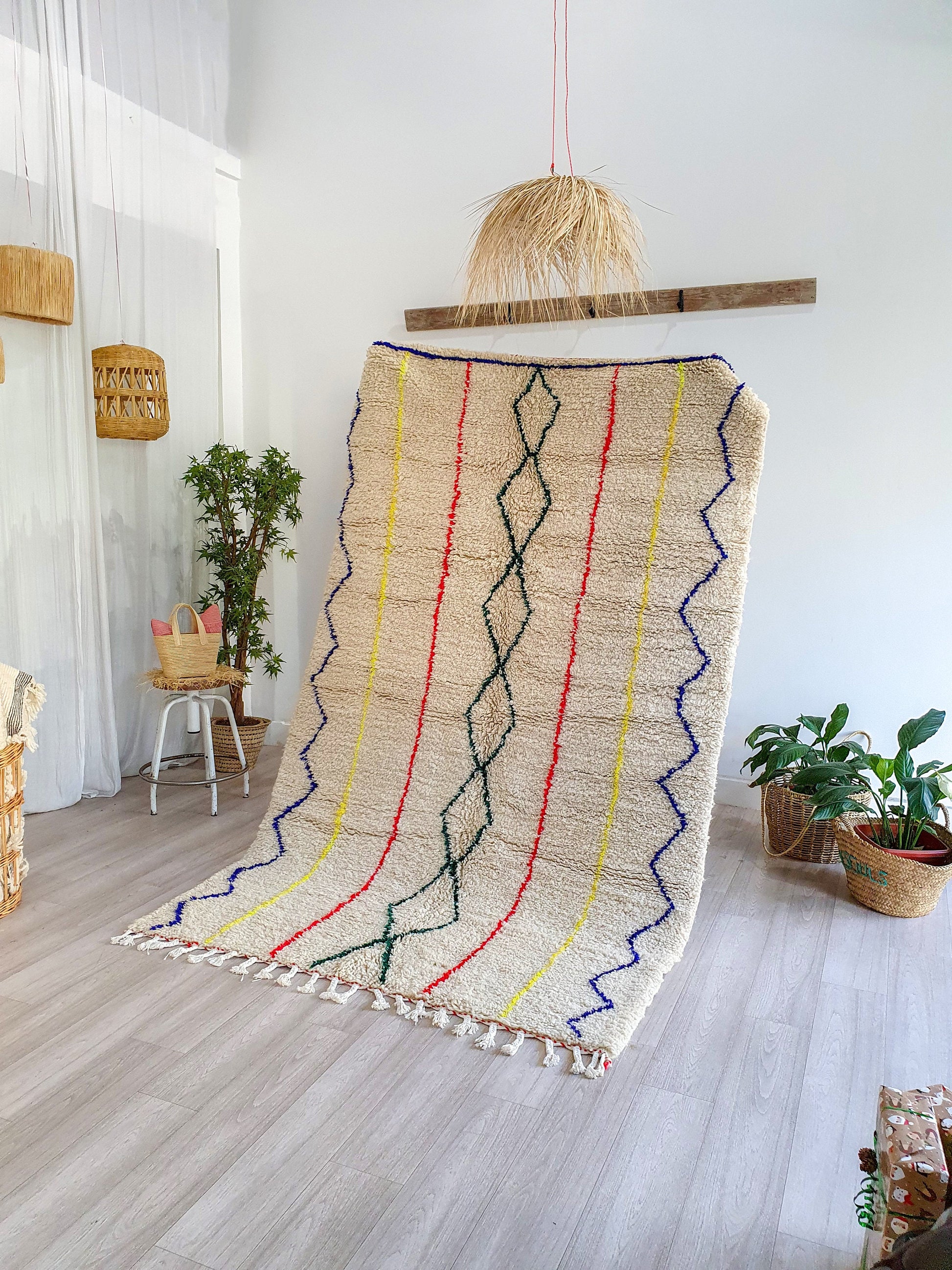 Moroccan Rug Handmade Rug Berber Rug Wool Rug Beni Ourain Rug Boho Area Rug