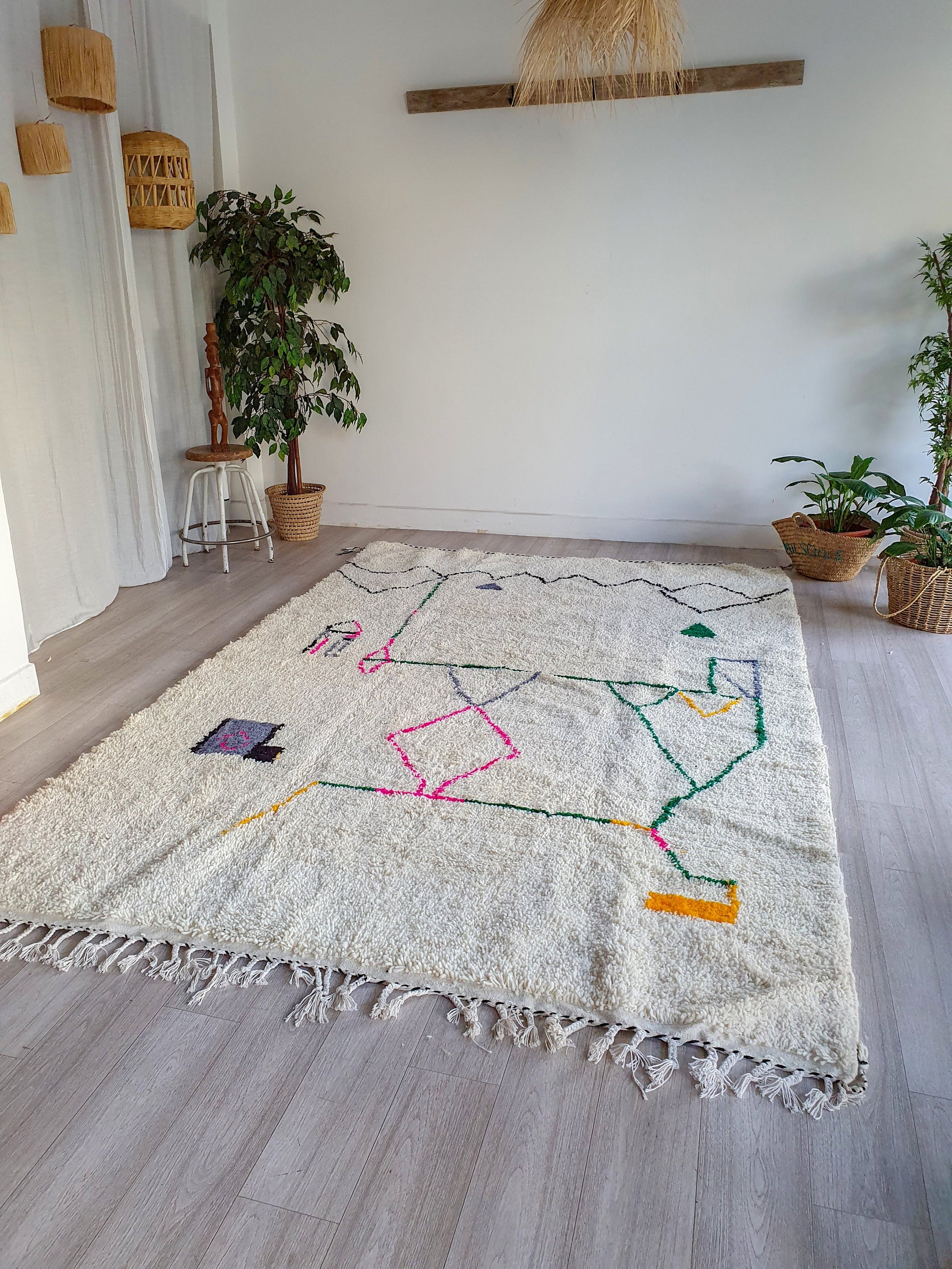 10.1Ft/ 6.8Ft Authentic Beni Ourain Rug Handmade High Quality Wool Rug Moroccan Rug Azilal Rug Colorful Berber Area Rug Large Moroccan Rug