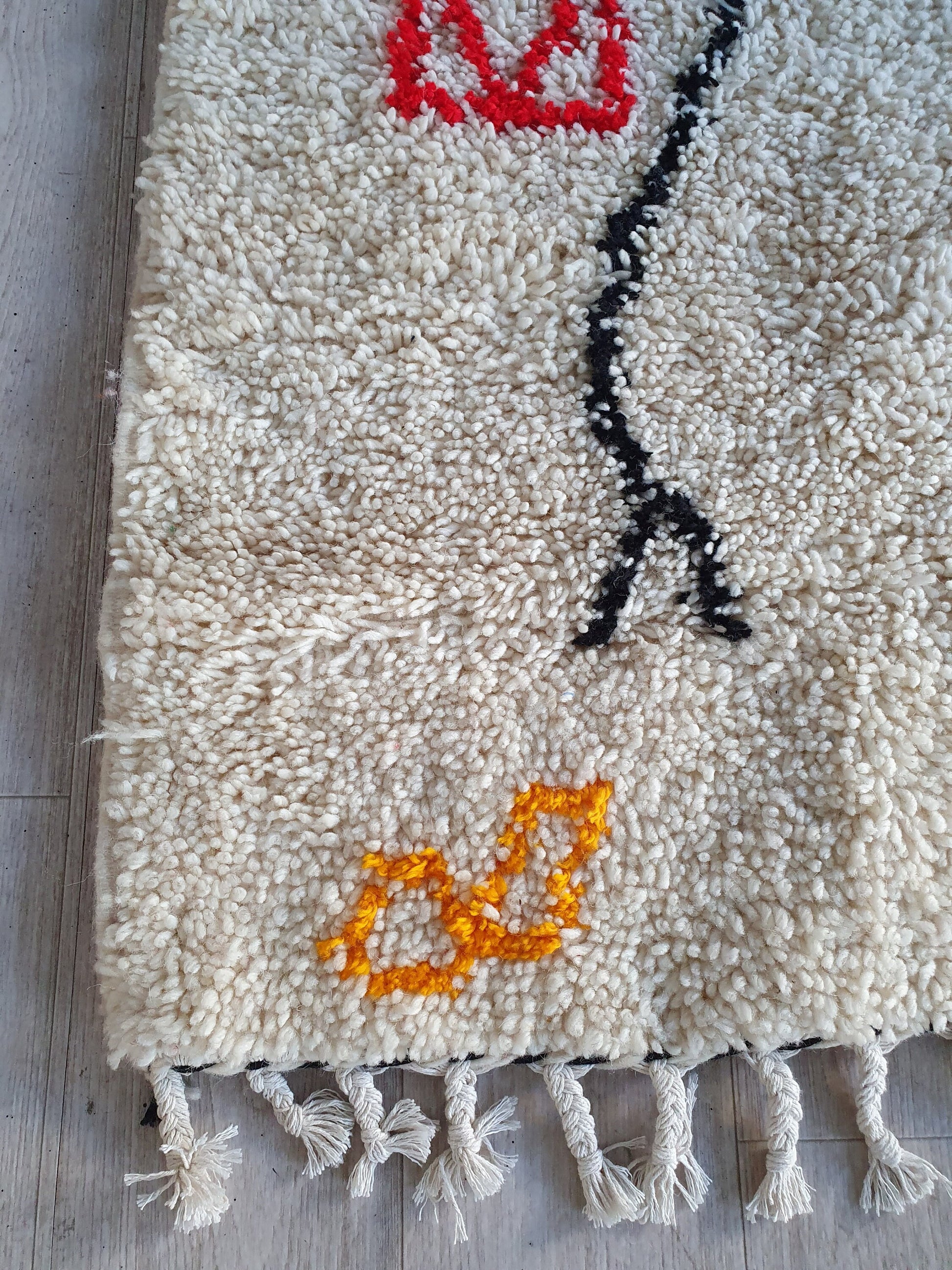Moroccan Rug Handmade Wool Authentic Rug Berber Tapis Beni Ourain Rug Azilal Colorful Carpet Abstract