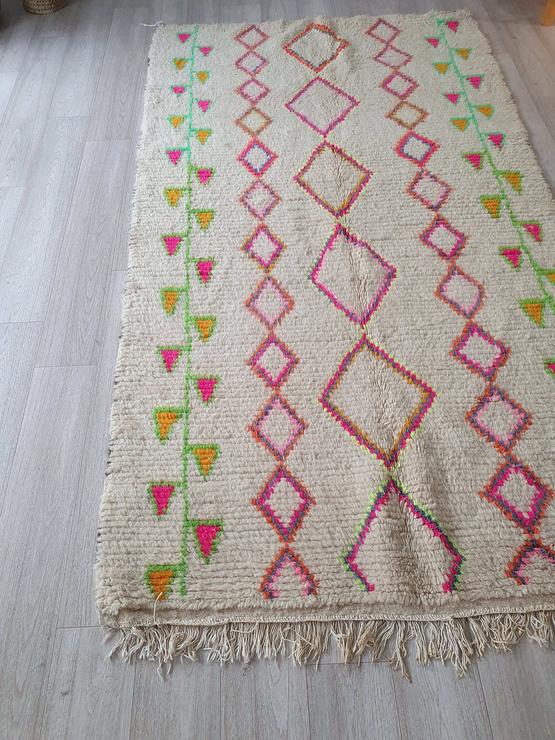 8.2Ft/ 4.4Ft Authentic Beni Ourain Rug, Handmade High Quality Rug, Wool Rug, Moroccan Rug, Azilal Rug, Berber Area Rug, Large Moroccan Rug