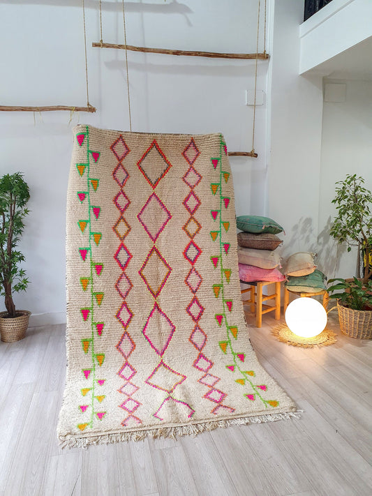8.2Ft/ 4.4Ft Authentic Beni Ourain Rug, Handmade High Quality Rug, Wool Rug, Moroccan Rug, Azilal Rug, Berber Area Rug, Large Moroccan Rug
