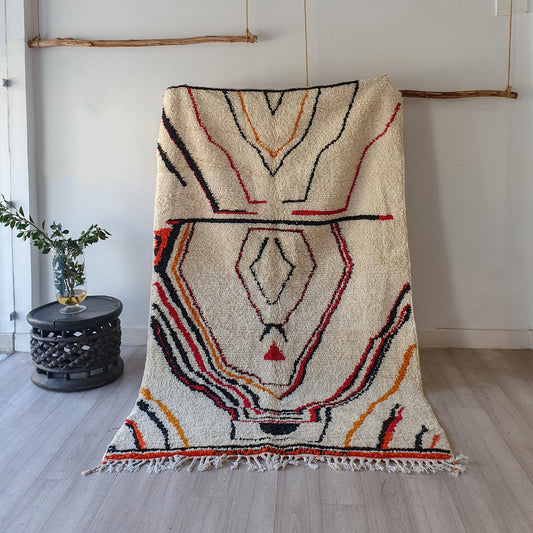 Moroccan Rug Handmade Wool Rug Colorful Boujad Rug Abstract Azilal Berber Rug Moroccan Carpet