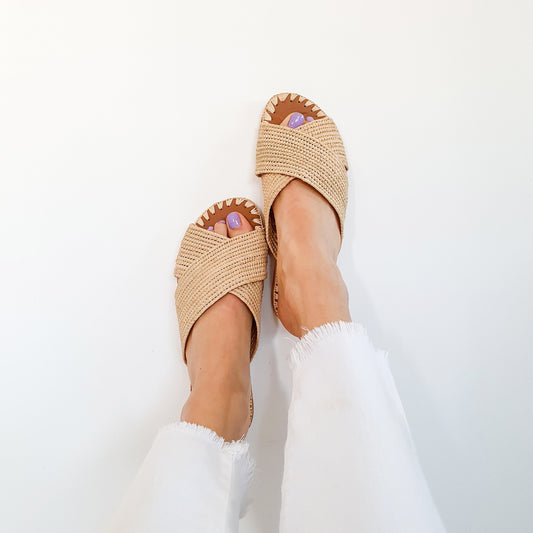 Ready to Ship Raffia Sandals, Handmade Shoes, Moroccan Shoes, Moroccan Babouch, Raffia Shoes