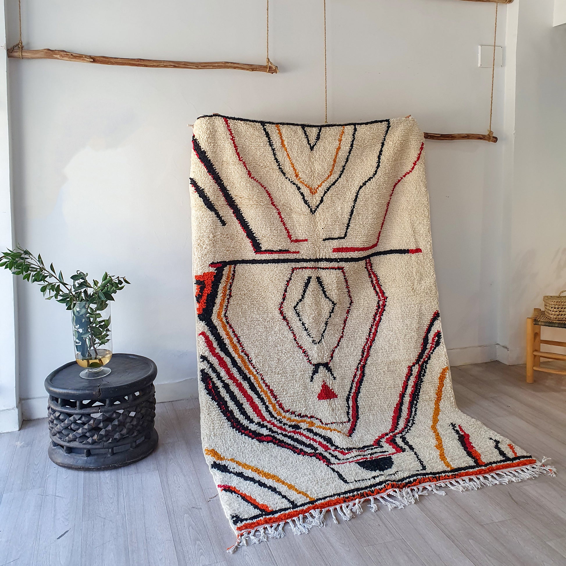 Moroccan Rug Handmade Wool Rug Colorful Boujad Rug Abstract Azilal Berber Rug Moroccan Carpet