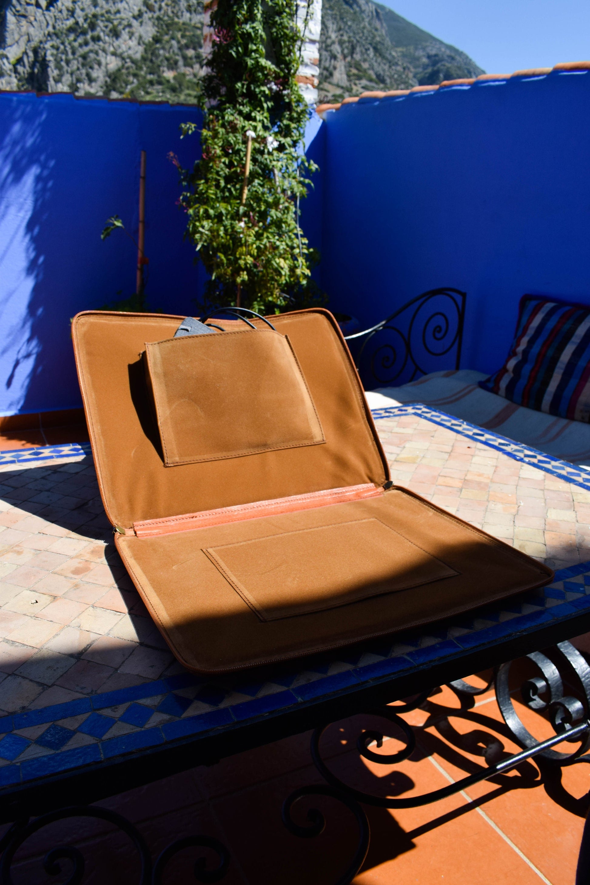 Moroccan Real Leather Handmade Laptop Cover 15 Inch, Moroccan Brown Laptop Sleeve, Leather Laptop Case, Gift for Him or Her, Leather Handbag
