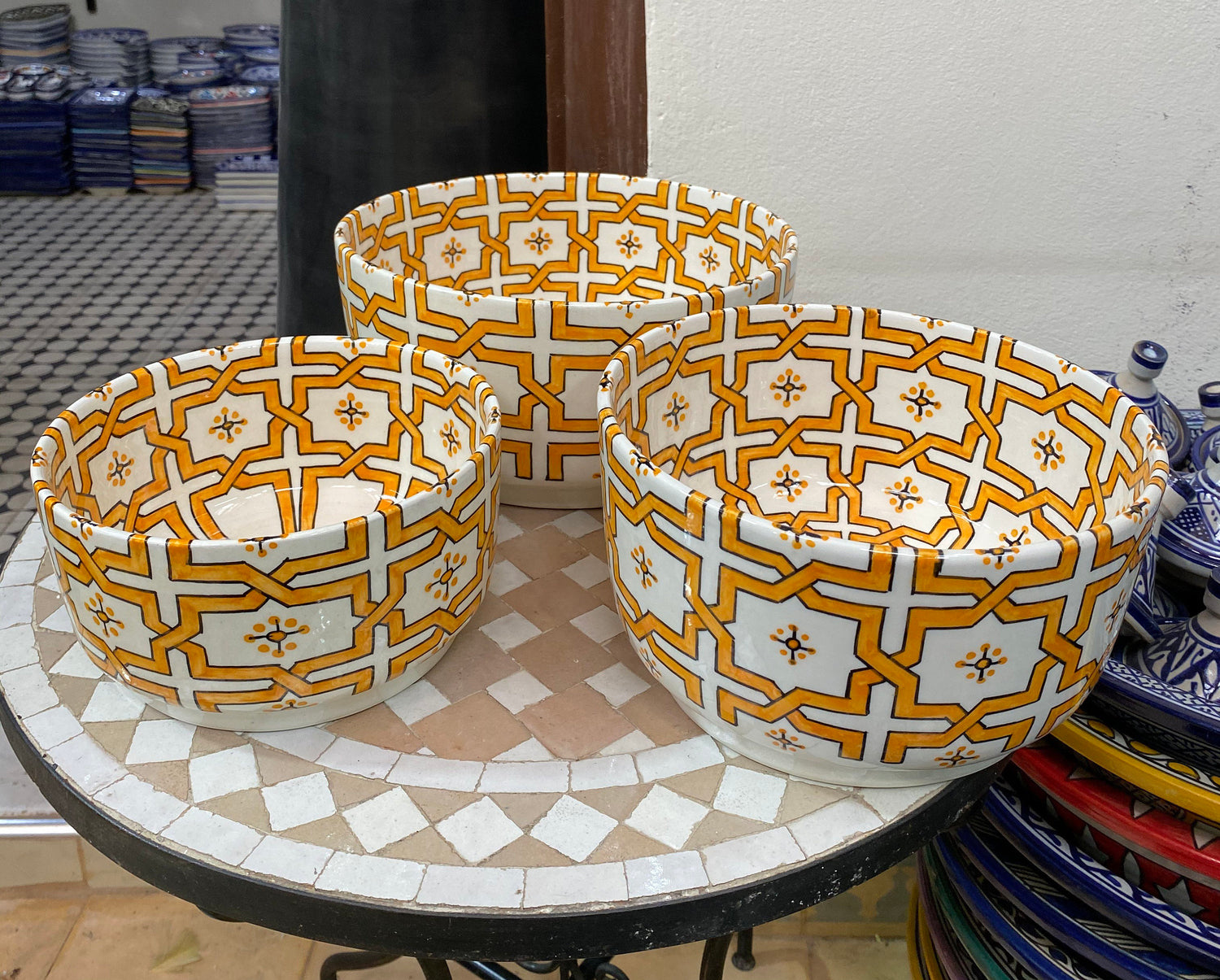 Fes Ceramic Salad Bowl, Handmade and Hand-Painted/ Salad Bowl.