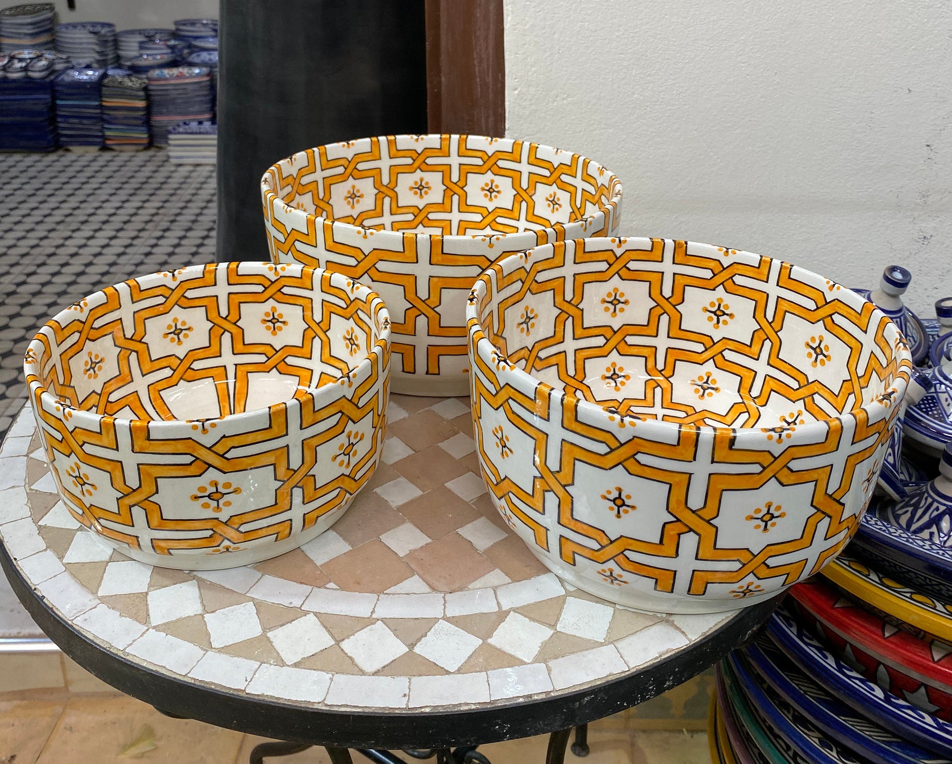 Fes Ceramic Salad Bowl, Handmade and Hand-Painted/ Salad Bowl.