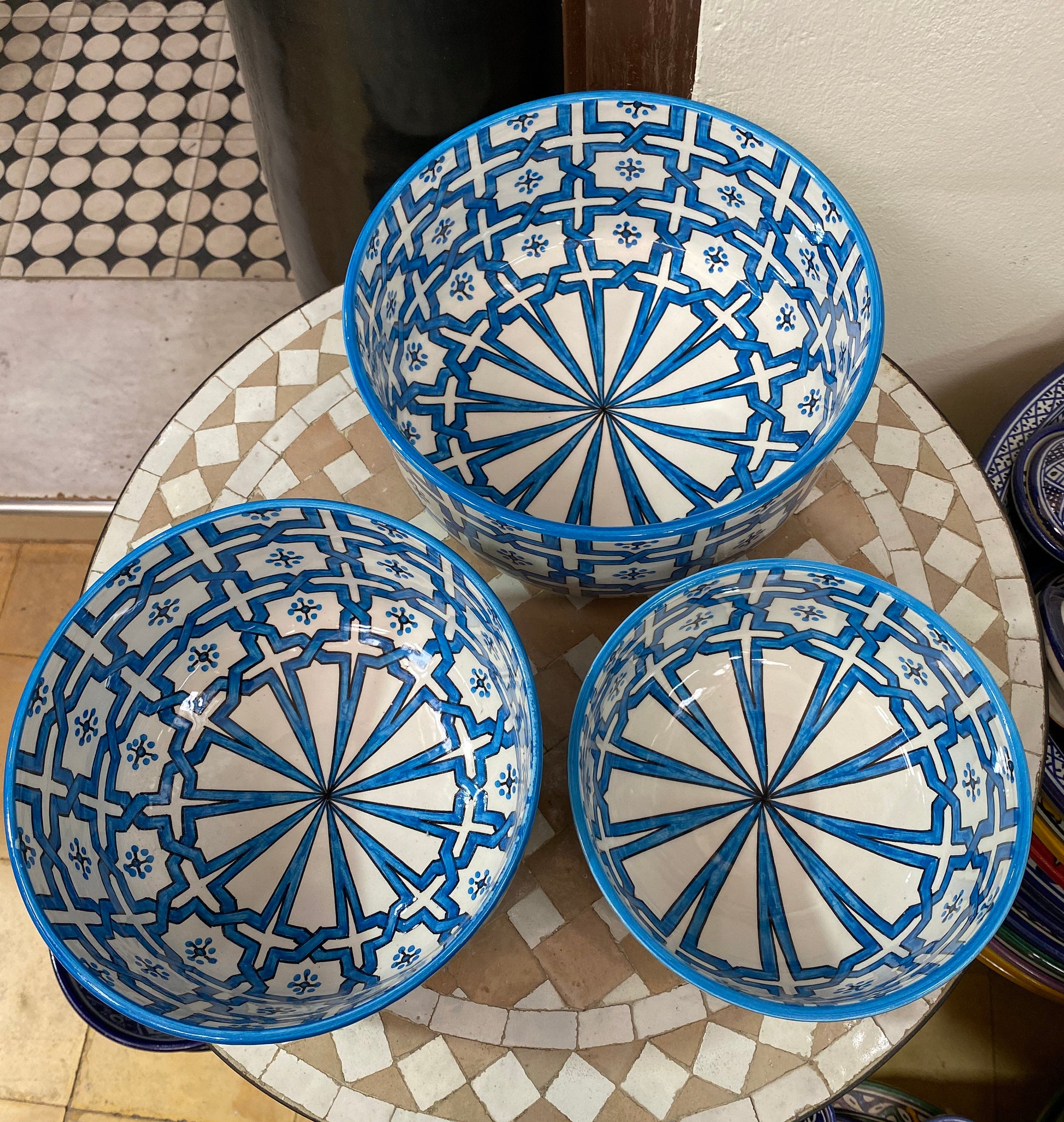 Fes Ceramic Salad Bowl, Handmade and Hand-Painted/ Salad Bowl.