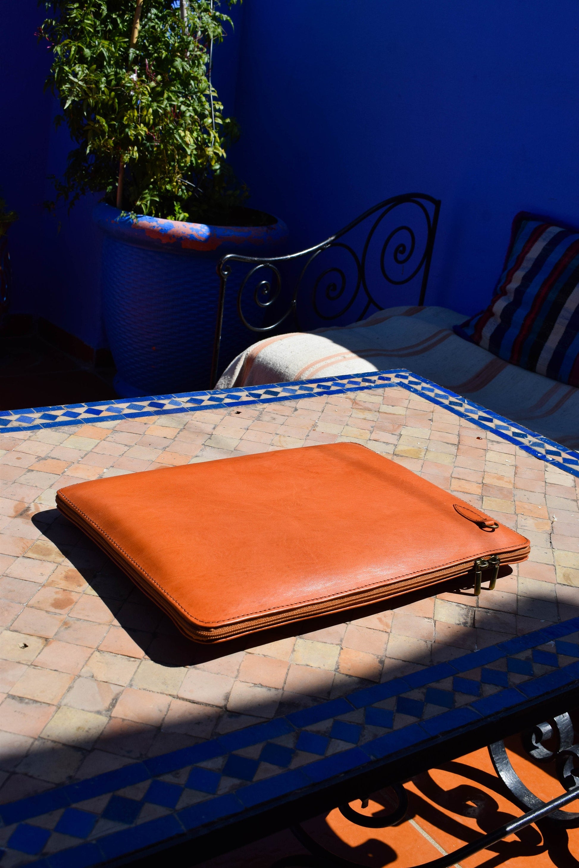 Moroccan Real Leather Handmade Laptop Cover 15 Inch, Moroccan Brown Laptop Sleeve, Leather Laptop Case, Gift for Him or Her, Leather Handbag