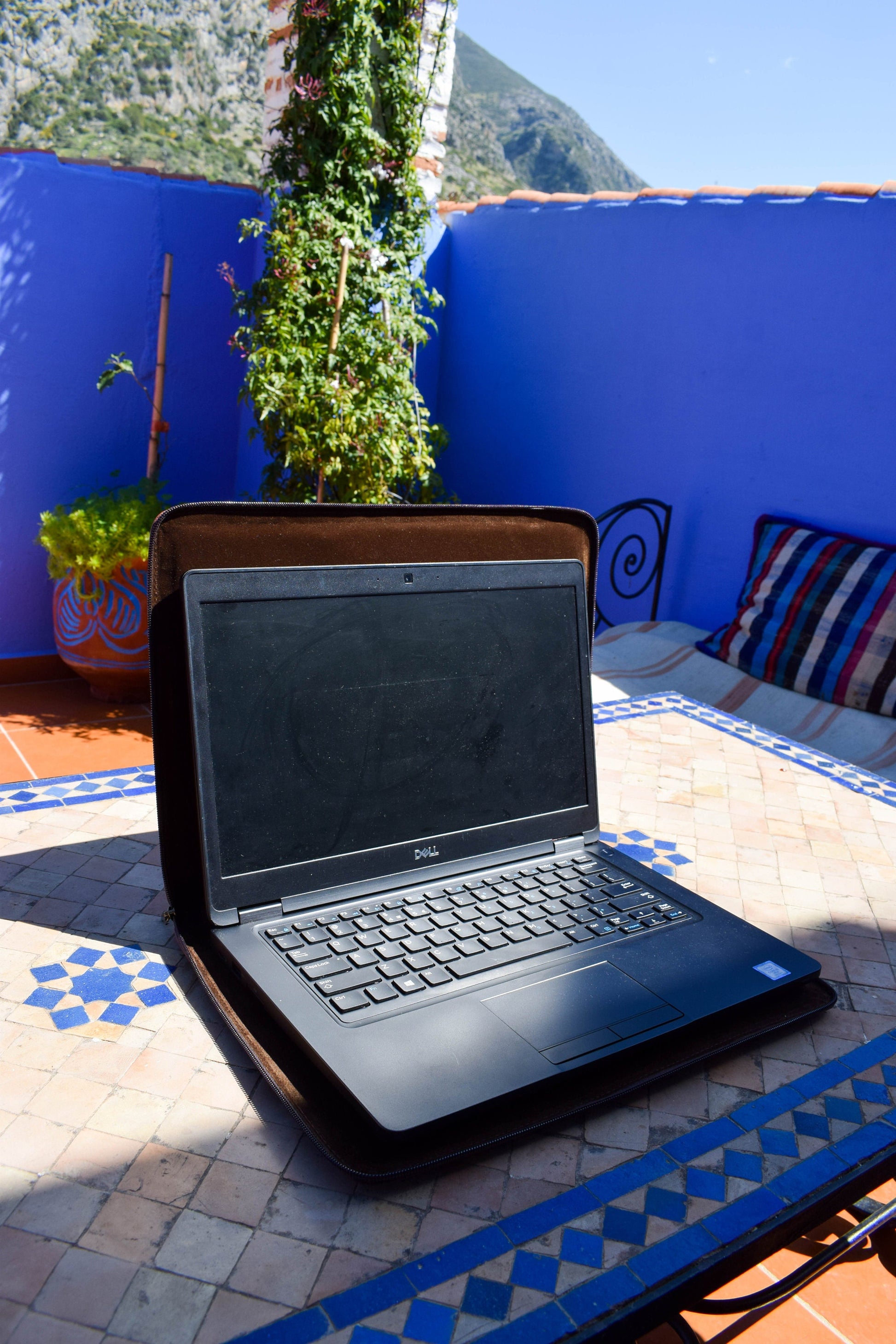 Moroccan Real Leather Handmade Laptop Cover 15 Inch Max, Brown Laptop Sleeve, Leather Laptop Case, Gift for Him or Her, Leather Handbag