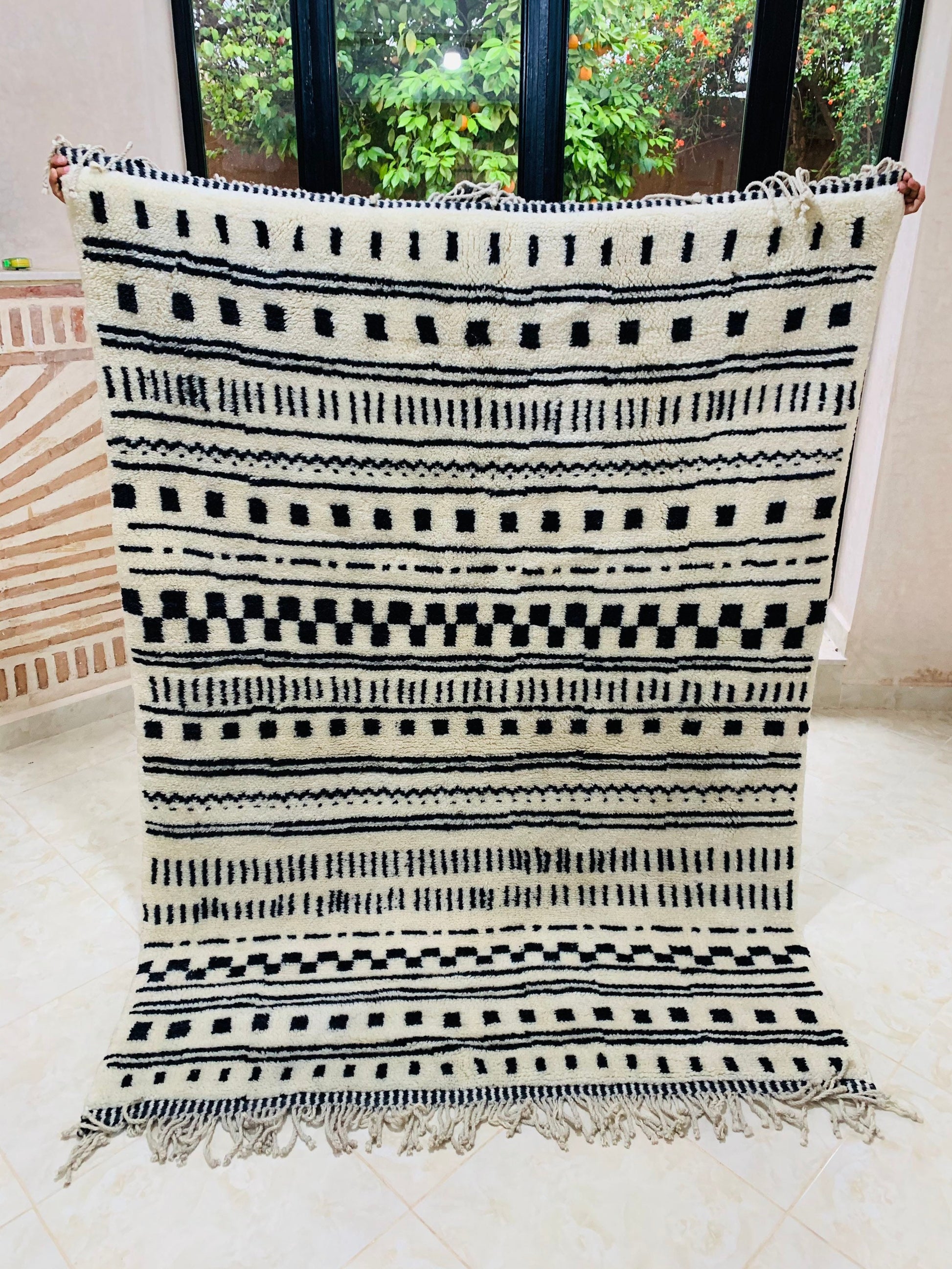 Moroccan Wool, Beni Ourain Rug, Checkered Rug, Handmade Rug, Berber Rug, Moroccan Design Rug, Berber Moroccan ,Soft Rug,Shag Rug