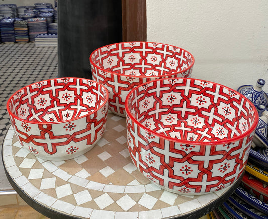 Fes Ceramic Salad Bowl, Handmade and Hand-Painted/ Salad Bowl.