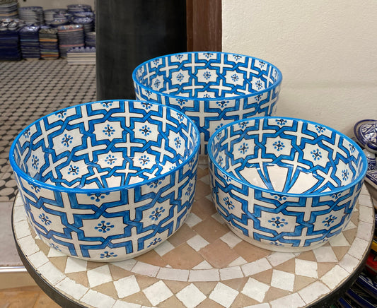 Fes Ceramic Salad Bowl, Handmade and Hand-Painted/ Salad Bowl.