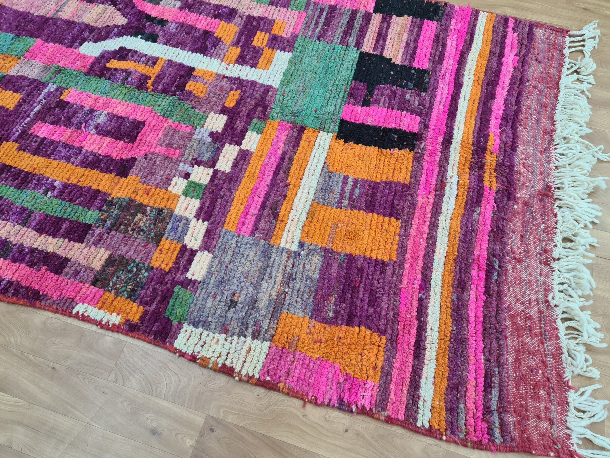 Vintage Berber Boujad Rug -Area Rug - Moroccan Rug - Vintage Rug - Berber Carpet - Handmade Rug -Oriental Carpet - Berber Rug - Tribal Rug