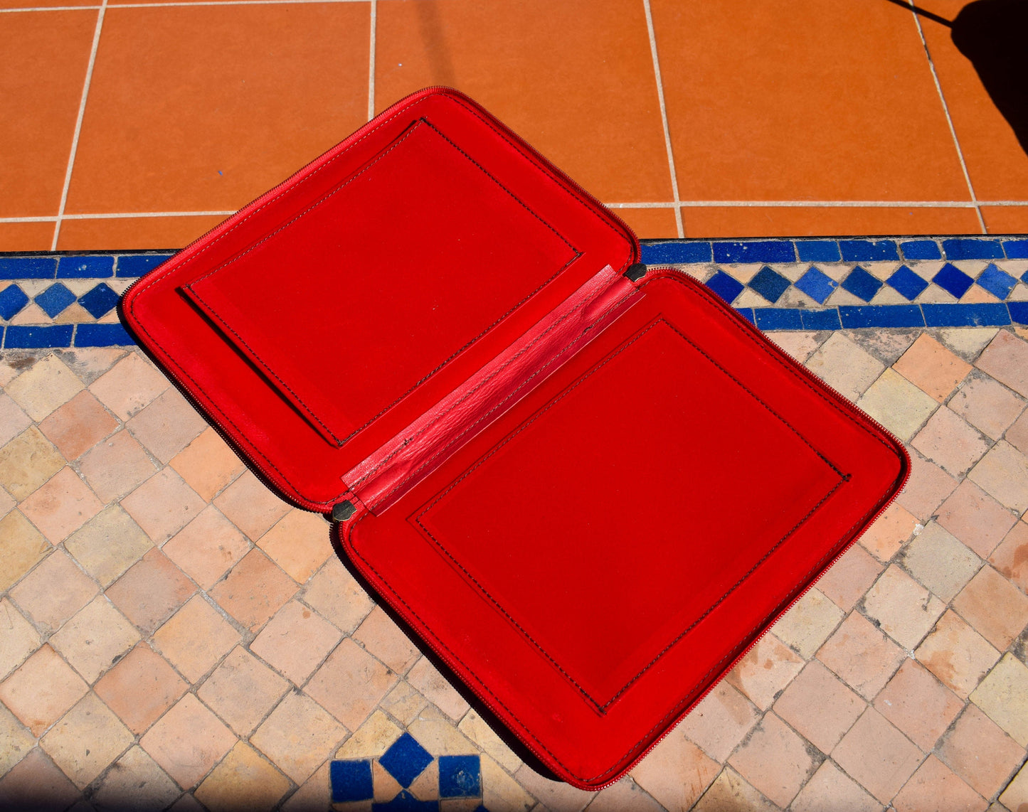 Moroccan Leather Handmade Laptop Cover 10 Inch Max, Red Laptop Sleeve, Leather Laptop Case, Gift for Him or Her, Red Real Leather Tab Cover