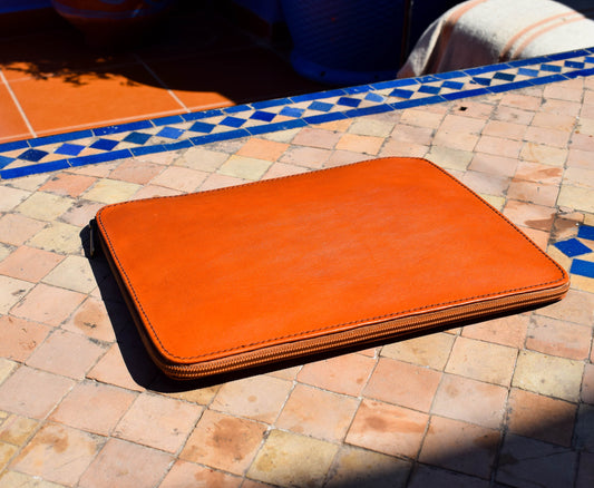 Moroccan Real Leather Handmade Laptop Cover 10 Inch Max, Brown Laptop Sleeve, Leather Laptop Case, Gift for Him or Her, Leather Tab Cover