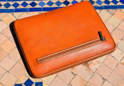 Moroccan Real Leather Handmade Laptop Cover 10 Inch Max, Brown Laptop Sleeve, Leather Laptop Case, Gift for Him or Her, Leather Tab Cover