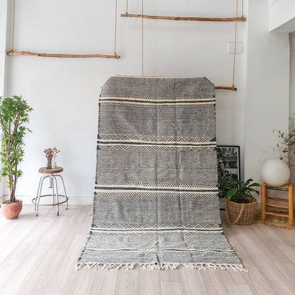 8Ft by 4.6Ft Handmade Moroccan Rug, Gray Handmade Rug, Zanafi Rug, Kilim Carpet, Moroccan Beni Ourain