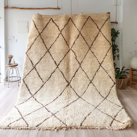 9.3Ft/ 6.8Ft Moroccan Rug, Handmade Vintage Rug, Wool Rug, Beni Ourain Rug, Azilal Rug, Berber Area Rug, Large Moroccan Rug