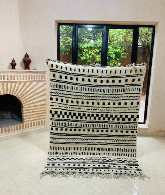 Moroccan Wool, Beni Ourain Rug, Checkered Rug, Handmade Rug, Berber Rug, Moroccan Design Rug, Berber Moroccan ,Soft Rug,Shag Rug