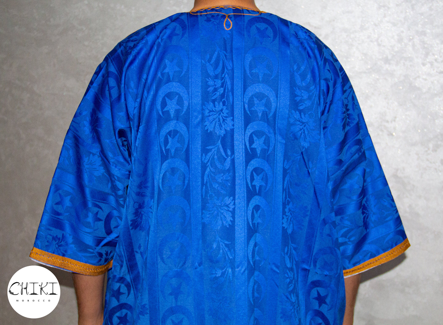 Tuareg Clothing Gandora with Tuareg Scarf , Djellaba Sahraoui, Tuareg Scarf , Tuareg Dress Bleu , Tuareg Blue Men, African Tuareg Blue Dress