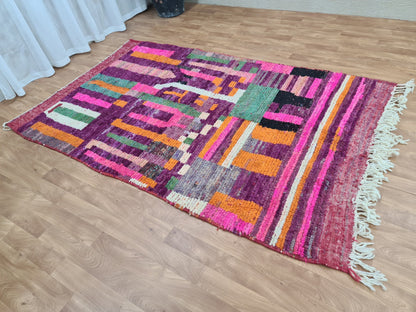 Vintage Berber Boujad Rug -Area Rug - Moroccan Rug - Vintage Rug - Berber Carpet - Handmade Rug -Oriental Carpet - Berber Rug - Tribal Rug