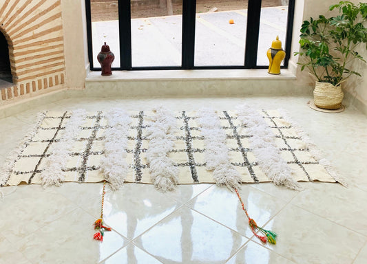 Moroccan Handira Blanket -Warm Blanket -Homemade Blankets -Vintage Blanket -Blanket Ladder -Cozy Throw Blanket -Woven Blanket