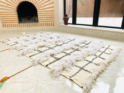 Moroccan Handira Blanket -Warm Blanket -Homemade Blankets -Vintage Blanket -Blanket Ladder -Cozy Throw Blanket -Woven Blanket
