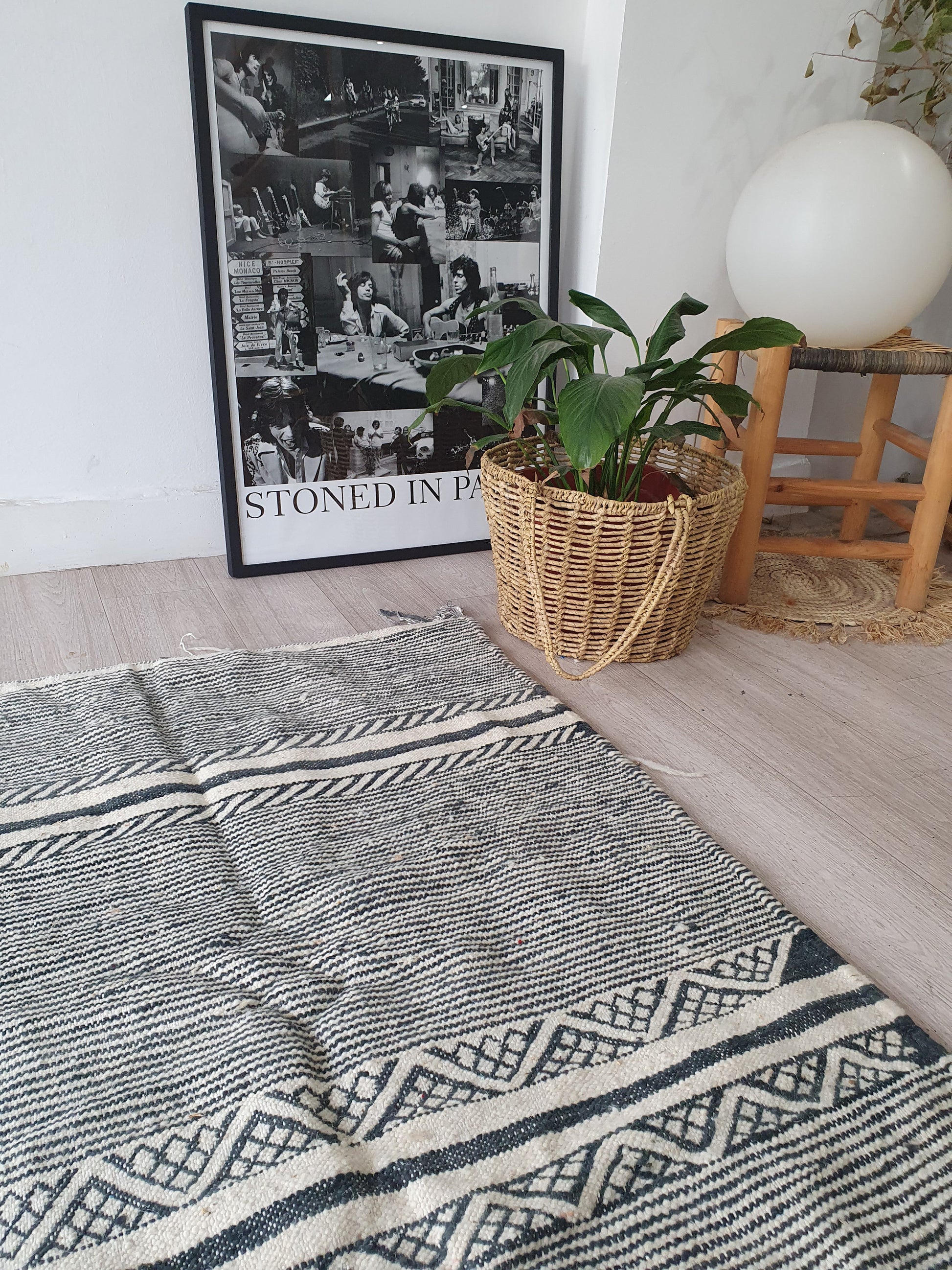 8Ft by 4.6Ft Handmade Moroccan Rug, Gray Handmade Rug, Zanafi Rug, Kilim Carpet, Moroccan Beni Ourain