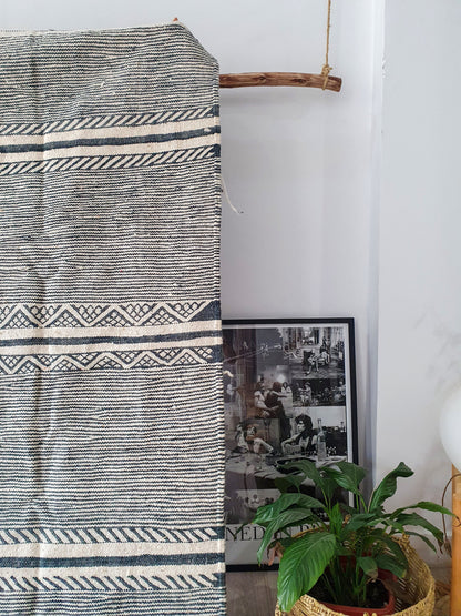 8Ft by 4.6Ft Handmade Moroccan Rug, Gray Handmade Rug, Zanafi Rug, Kilim Carpet, Moroccan Beni Ourain
