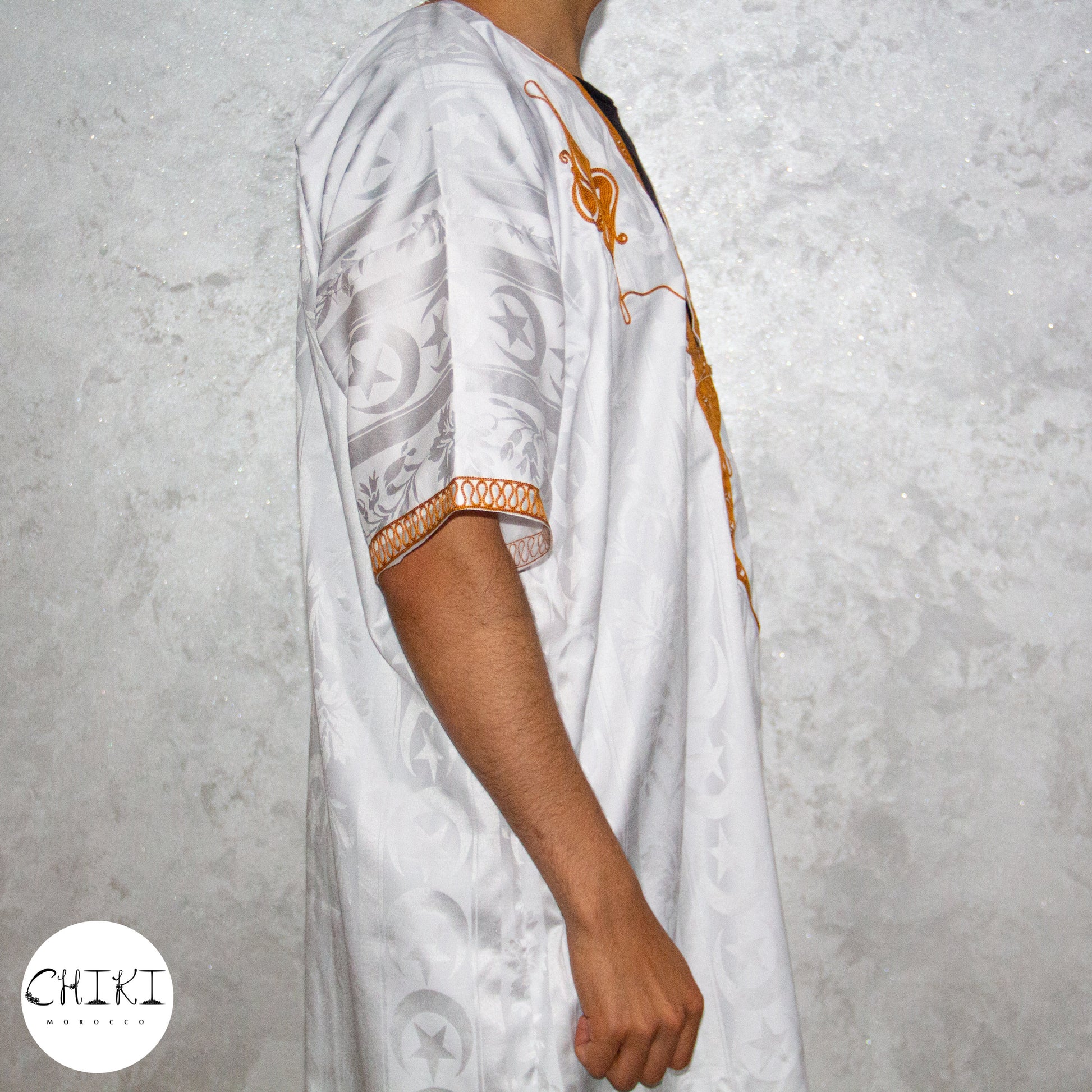 Tuareg Clothing Gandora with Tuareg Scarf , Djellaba Sahraoui, Tuareg Scarf , Tuareg Dress White, Tuareg Blue Men, African Tuareg Blue Dress