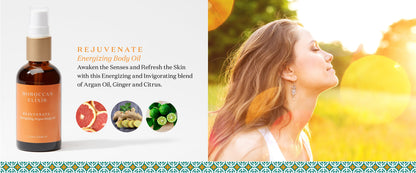 REJUVENATE Energizing Argan Body Oil Argan Oil with Ginger, Bergamot, Pink Grapefruit and Tangerine