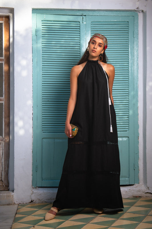 Maxi Summer Dress, Handmade Dress, Linen Dress, Women Dress, Black Dress, Resortwear, Boho Dress, Oversized Dress