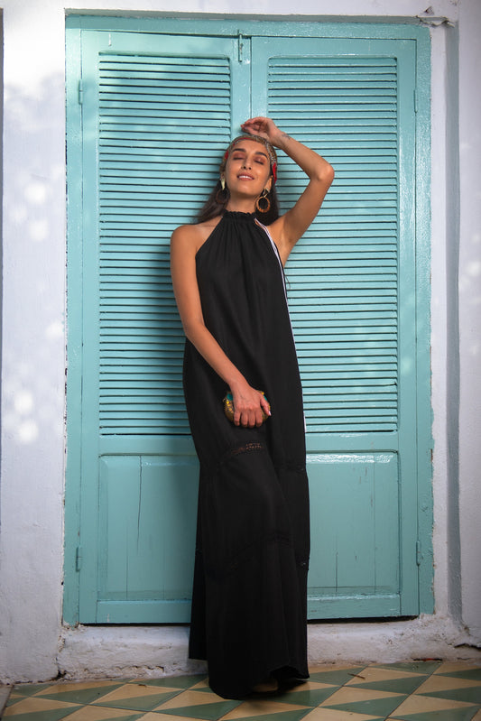 Maxi Summer Dress, Handmade Dress, Linen Dress, Women Dress, Black Dress, Resortwear, Boho Dress, Oversized Dress