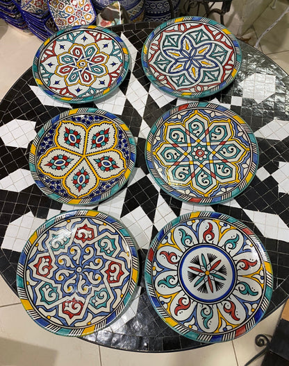 Set of 6 Moroccan Ceramic Dessert Plates Handmade.Set of 6 Moroccan Ceramic Dessert Dish Handmade