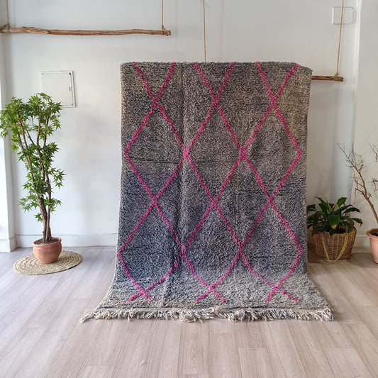 8.8Ft/ 5.1Ft Moroccan Rug, Handmade Vintage Rug, Wool Rug, Beni Ourain Rug, Azilal Rug, Berber Area Rug