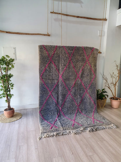 8.8Ft/ 5.1Ft Moroccan Rug, Handmade Vintage Rug, Wool Rug, Beni Ourain Rug, Azilal Rug, Berber Area Rug