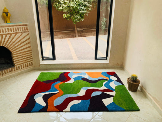 Moroccan Flatweave Rug, Colorful Rug, Handmade Rug, Runner Rug, Floor Sofa, Area Rug, Kilim Rug, Chechered Rug, Shag Rug, Large Moroccan Rug
