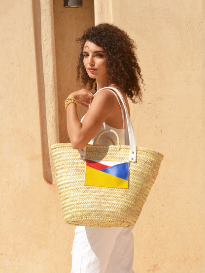 Large Straw Beach Bag -Summer Bag - Bag with Pockets - Bachelorette Party - Bridesmaid Gift- Picnic Bag