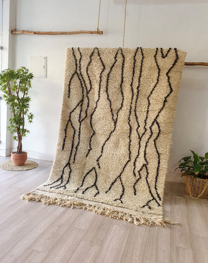 8.2Ft/ 4.7Ft Moroccan Rug, Handmade Vintage Rug, Wool Rug, Beni Ourain Rug, Azilal Rug, Berber Area Rug