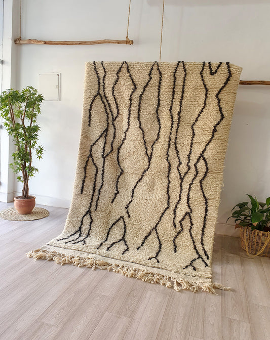 8.2Ft/ 4.7Ft Moroccan Rug, Handmade Vintage Rug, Wool Rug, Beni Ourain Rug, Azilal Rug, Berber Area Rug